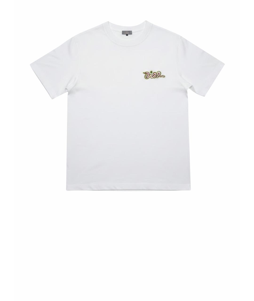 CHRISTIAN DIOR Белая хлопковая футболка, фото 1