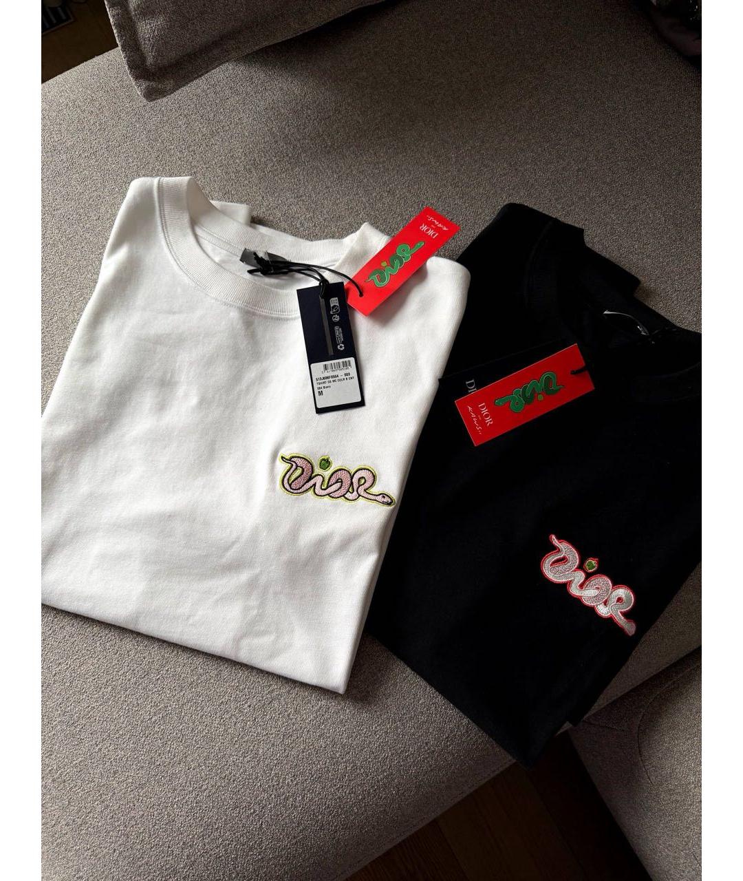 CHRISTIAN DIOR Белая хлопковая футболка, фото 2