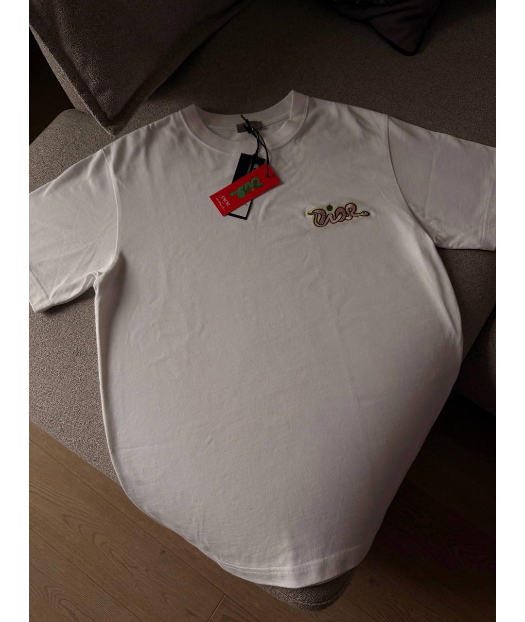 CHRISTIAN DIOR Белая хлопковая футболка, фото 4