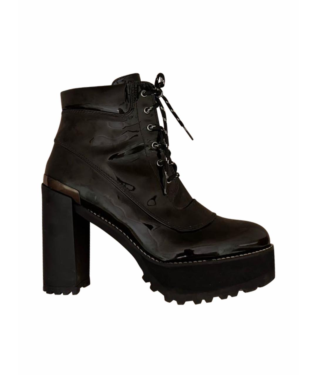 STUART WEITZMAN Черные ботильоны из лакированной кожи, фото 1