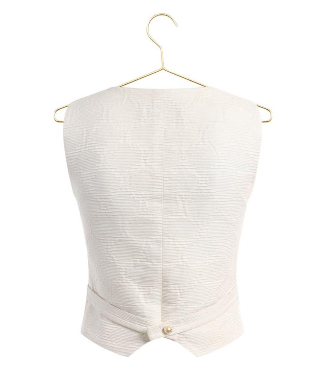 CHANEL Белый шелковый жилет, фото 2