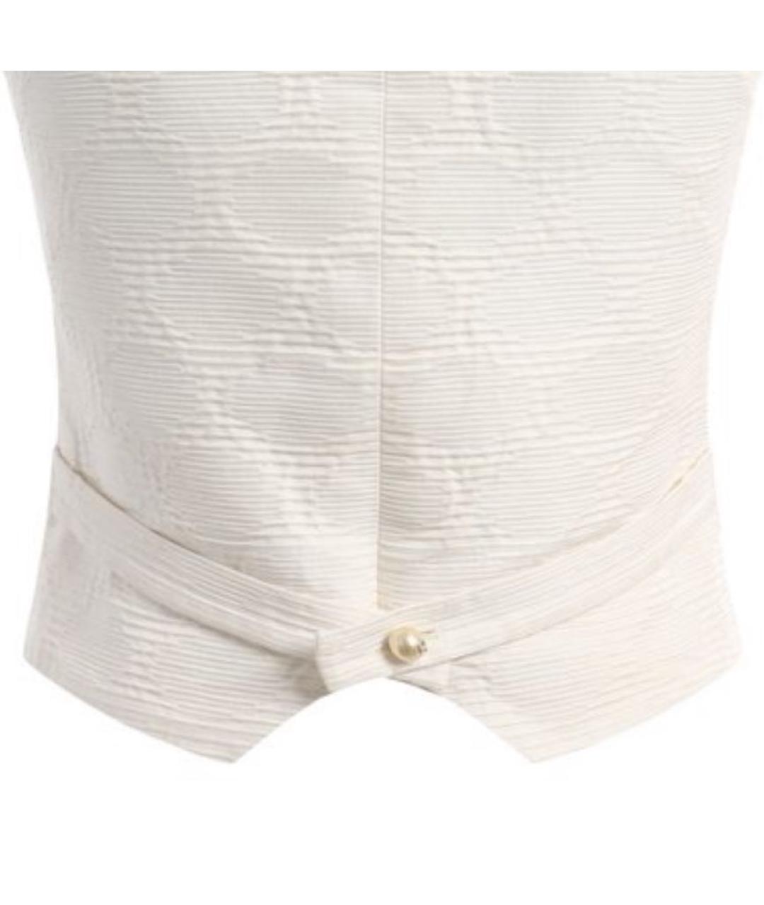 CHANEL Белый шелковый жилет, фото 4