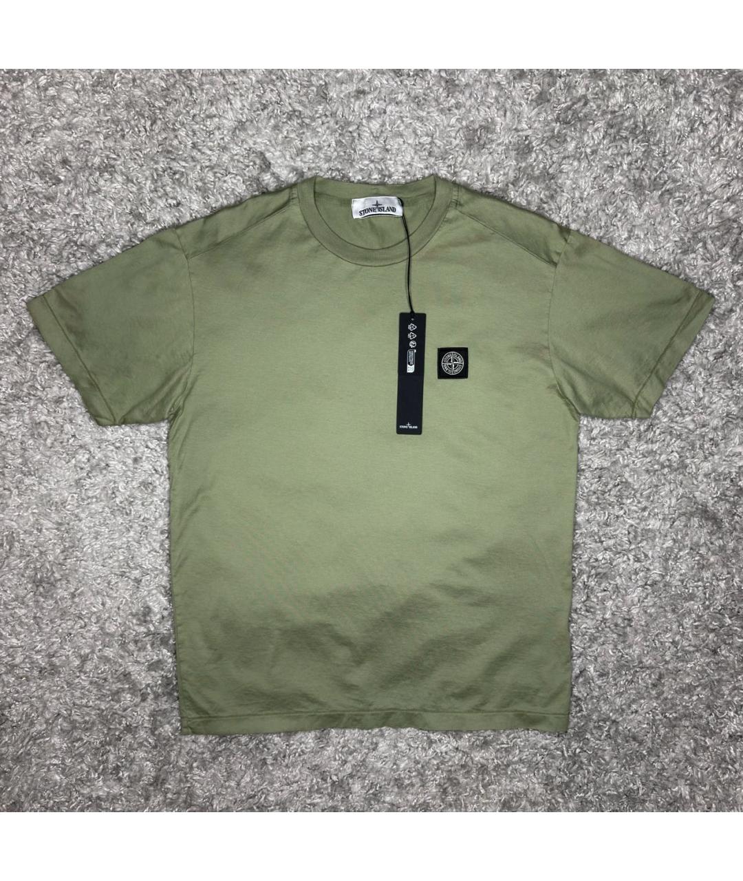 STONE ISLAND Зеленая хлопковая футболка, фото 6