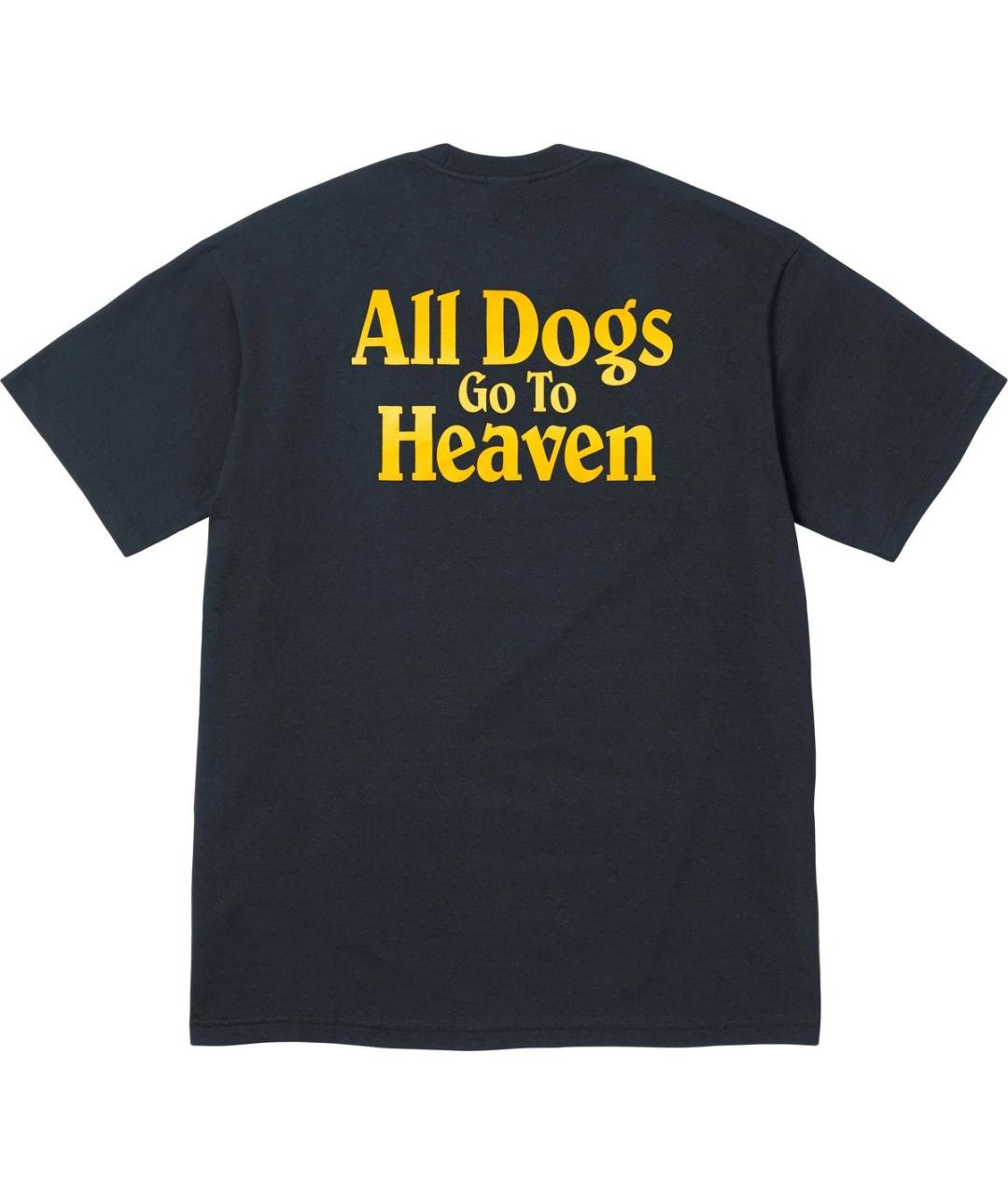 SUPREME Темно-синяя хлопковая футболка, фото 2