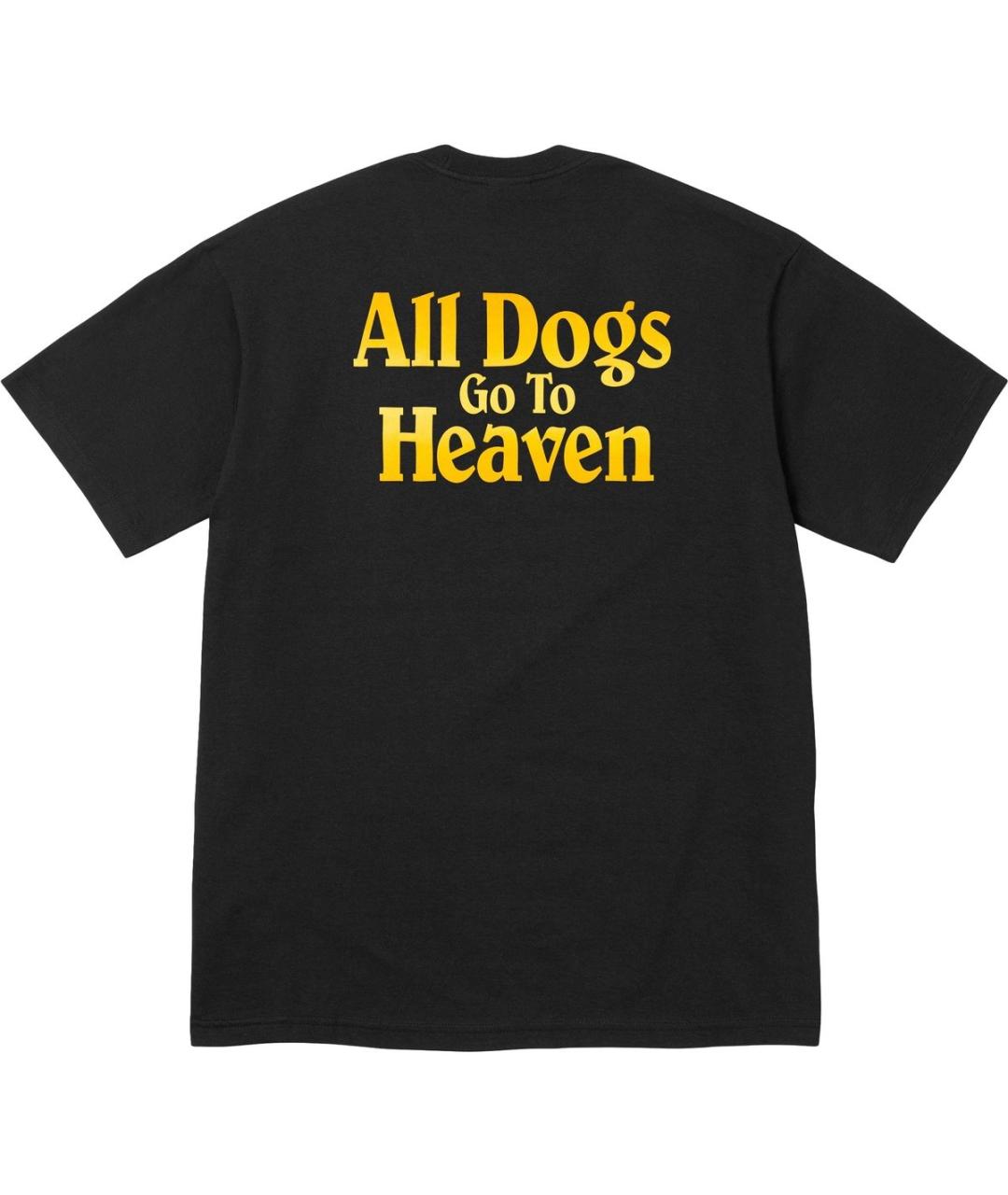 SUPREME Черная хлопковая футболка, фото 2