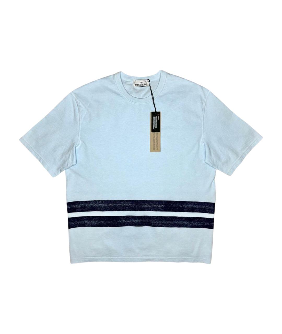 STONE ISLAND Голубая хлопковая футболка, фото 1