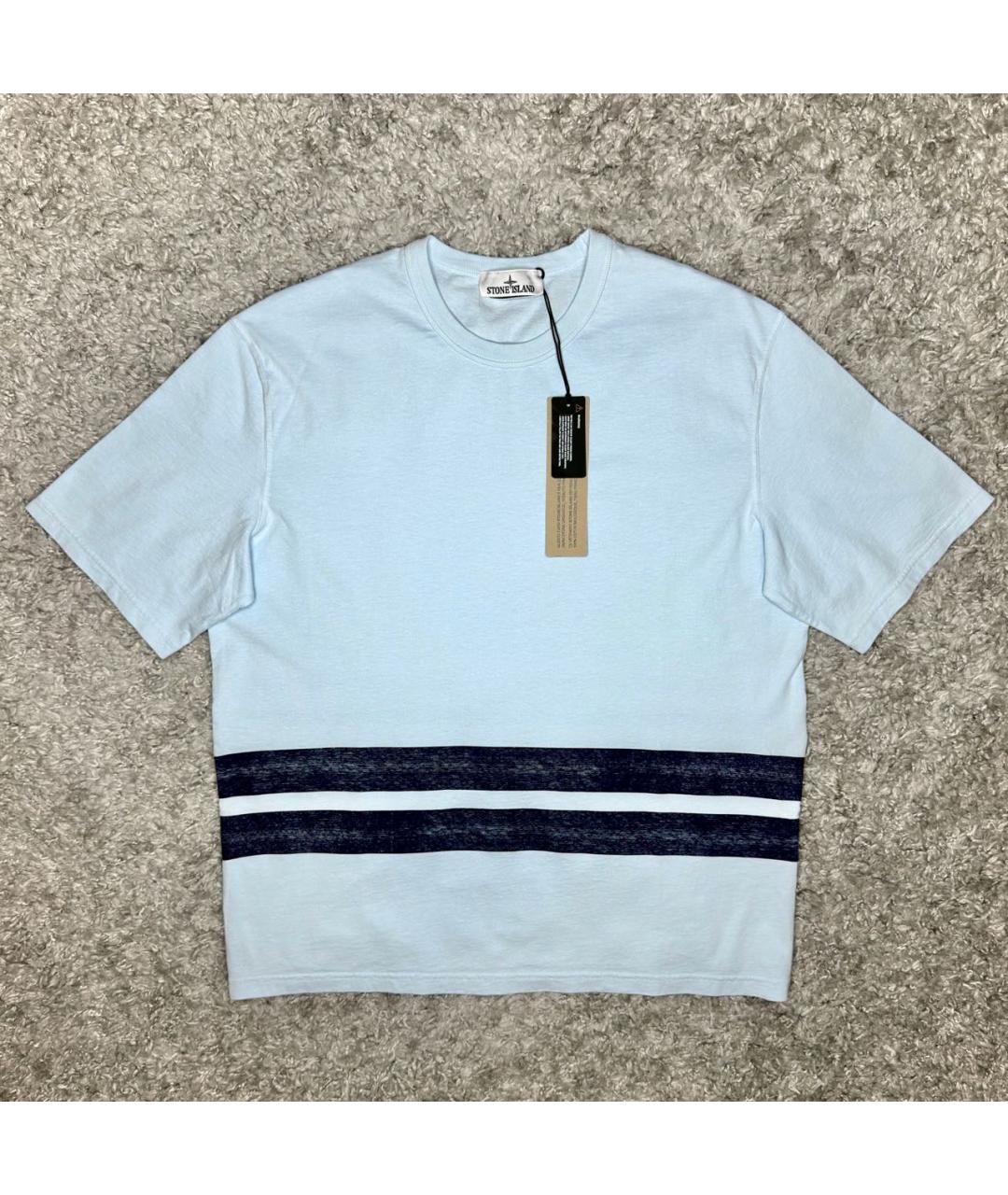 STONE ISLAND Голубая хлопковая футболка, фото 6