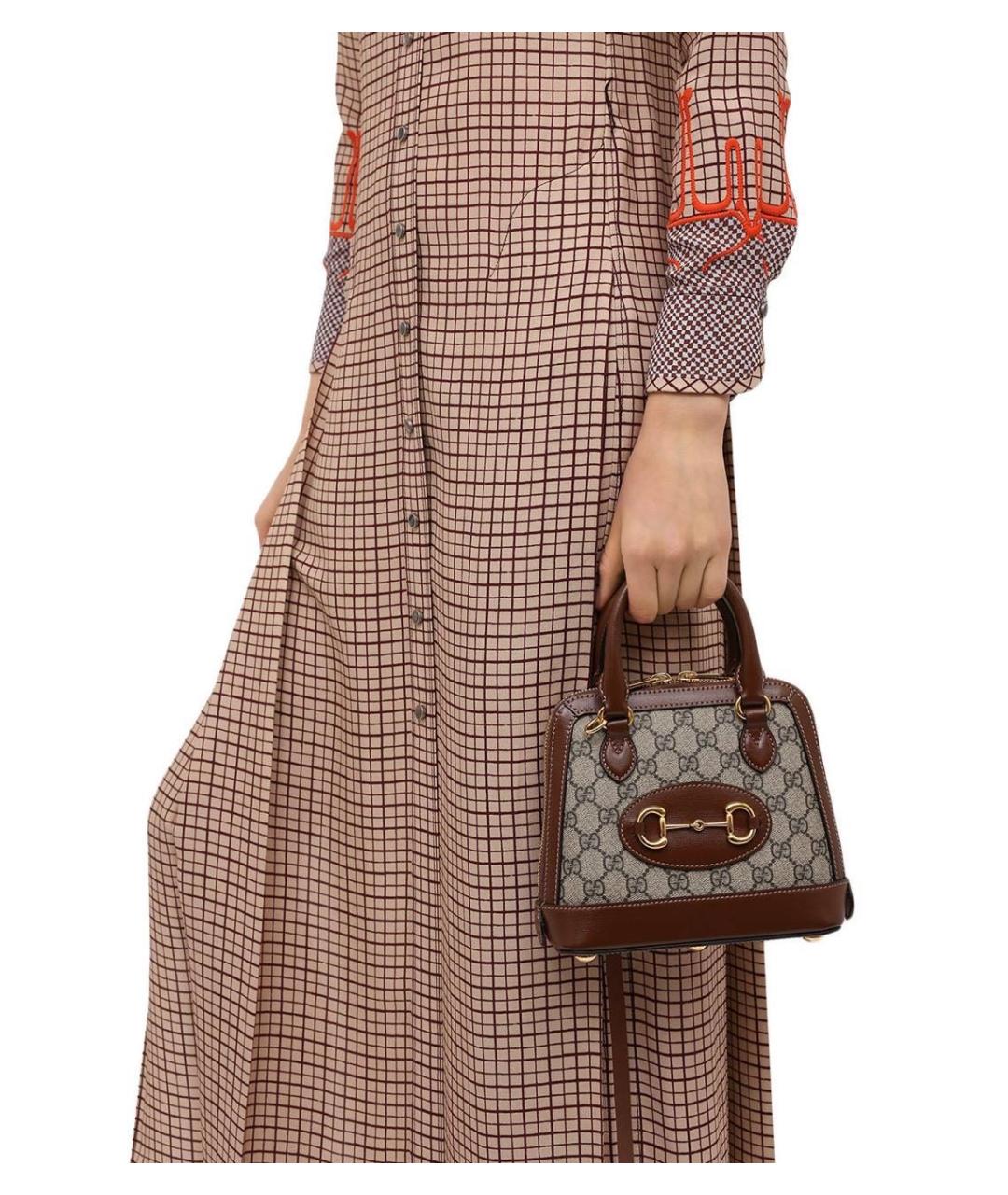 GUCCI Коричневая сумка с короткими ручками, фото 4