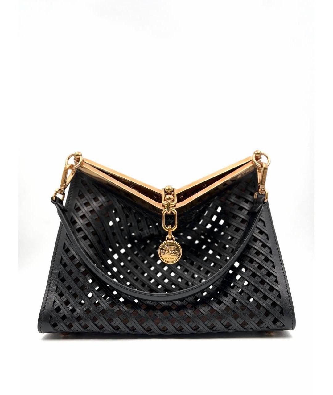 ETRO Черная кожаная сумка через плечо, фото 7