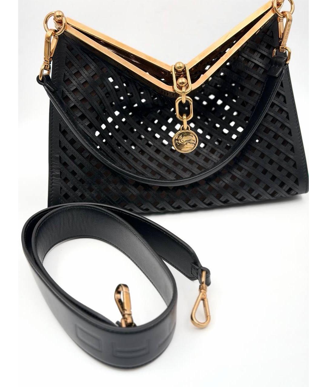 ETRO Черная кожаная сумка через плечо, фото 3