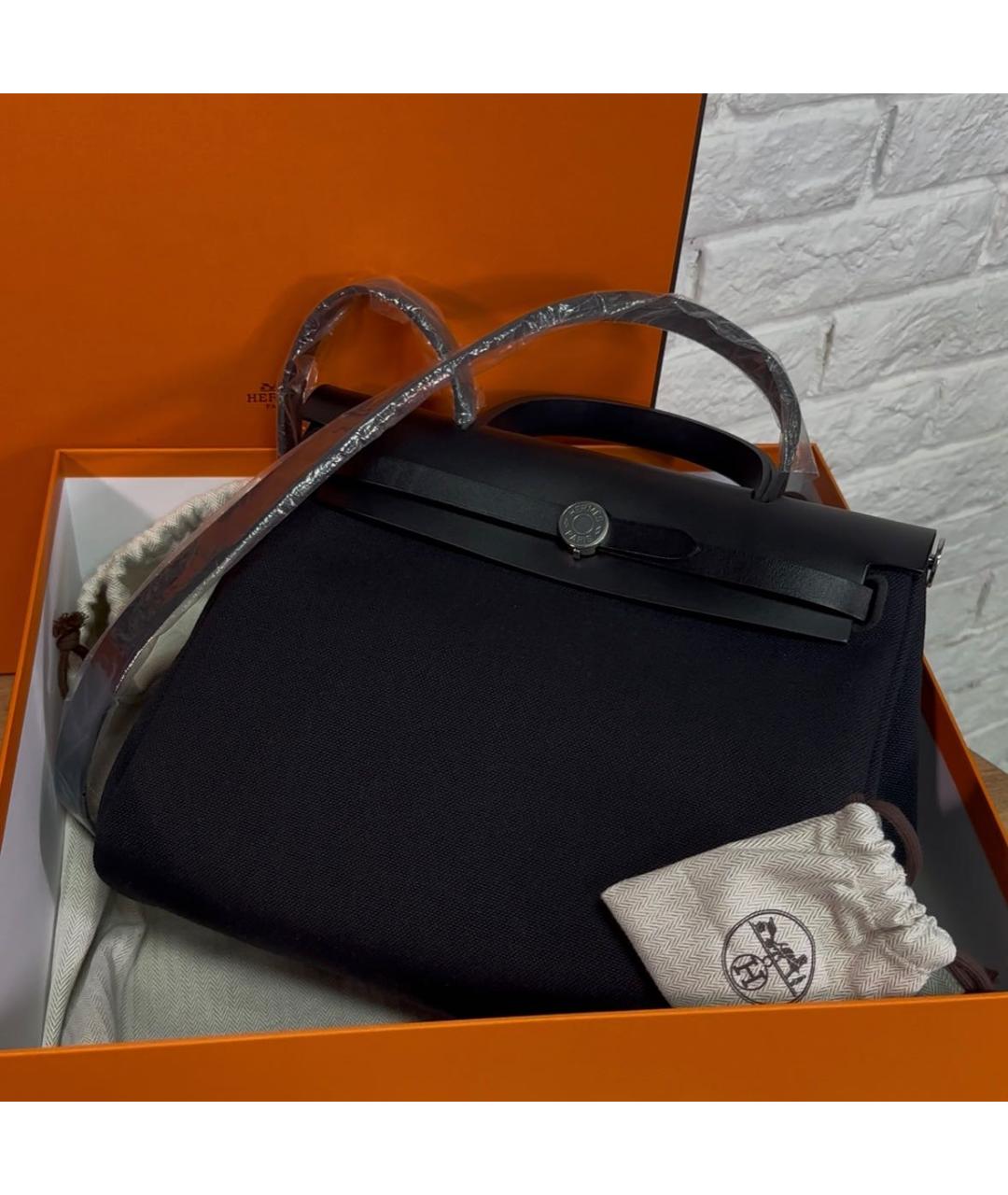 HERMES Черная тканевая сумка через плечо, фото 2