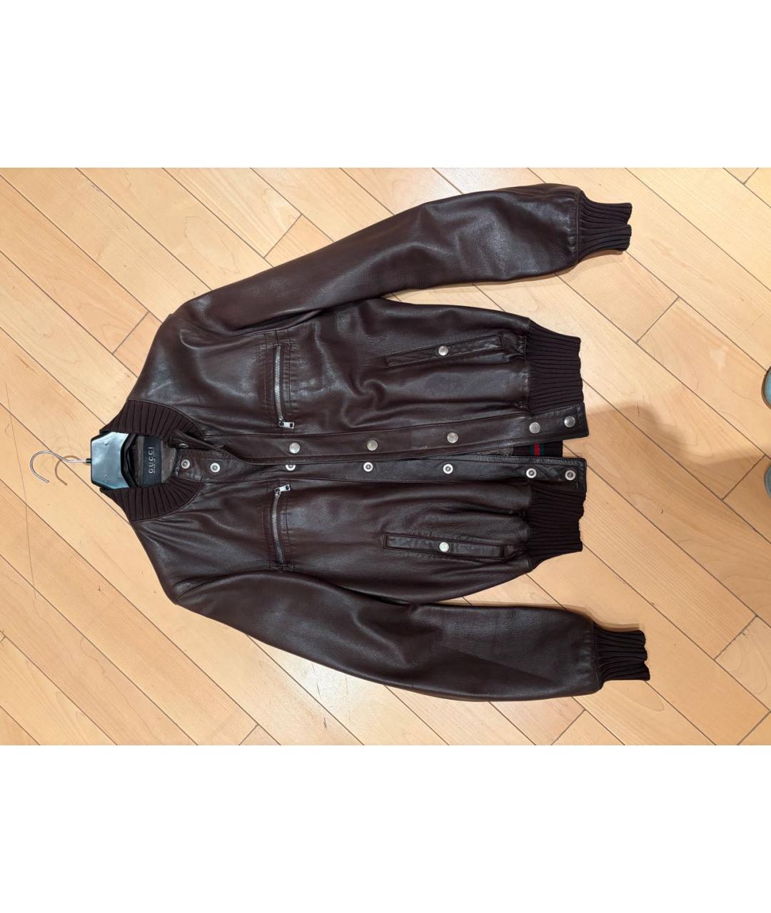 GUCCI Коричневая кожаная куртка, фото 5