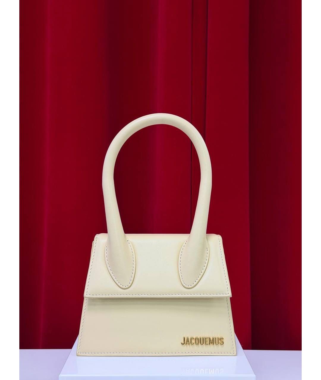 JACQUEMUS Желтая кожаная сумка через плечо, фото 6