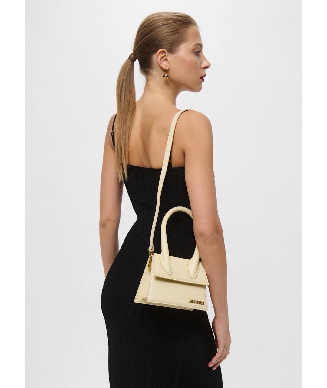 JACQUEMUS Желтая кожаная сумка через плечо, фото 4