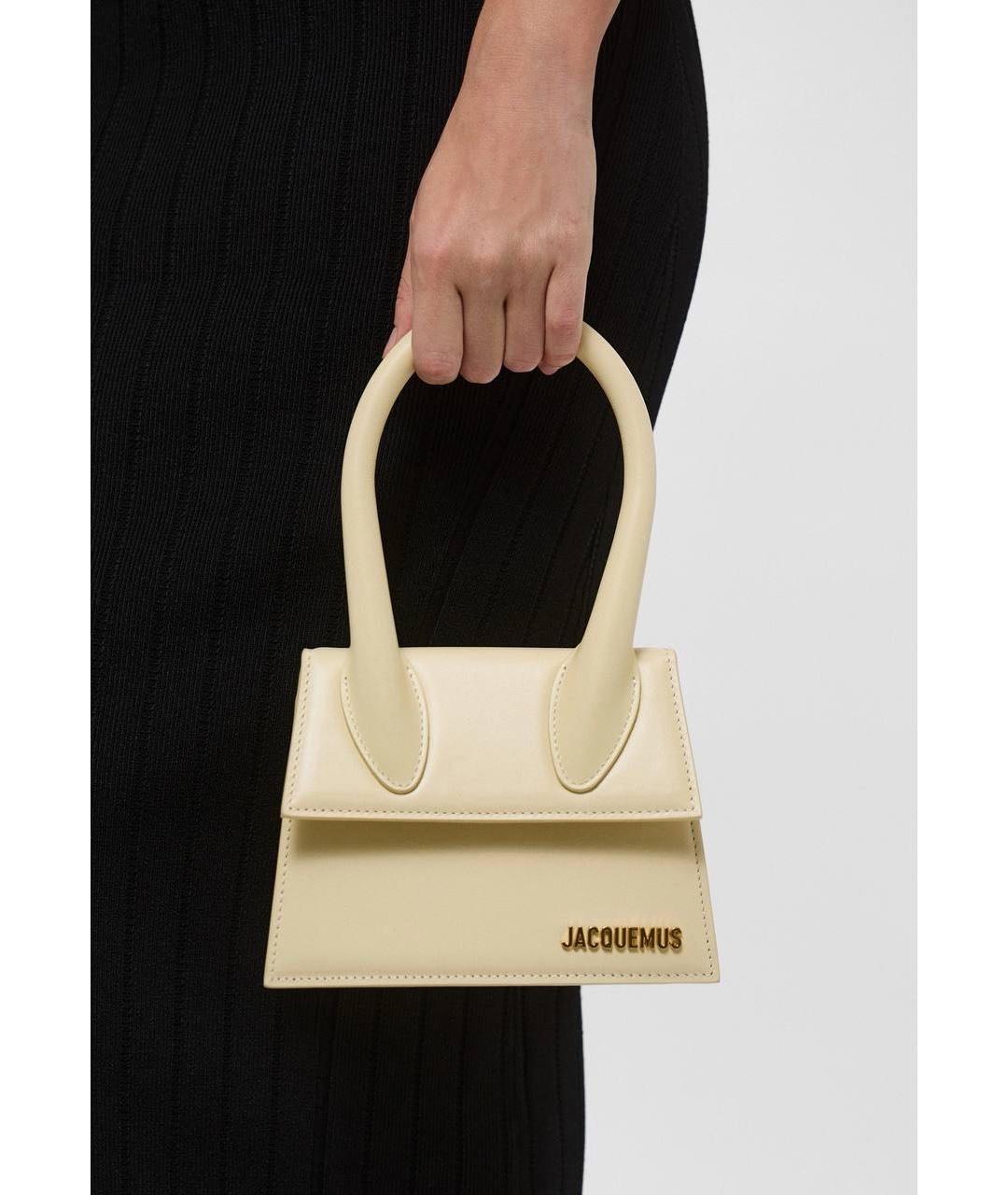 JACQUEMUS Желтая кожаная сумка через плечо, фото 5