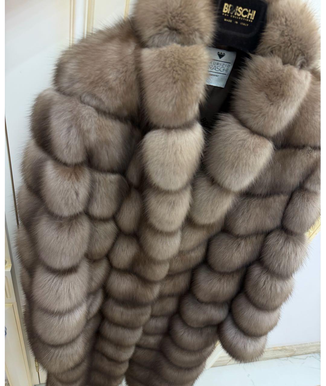BRASCHI Коричневая меховая шуба, фото 2