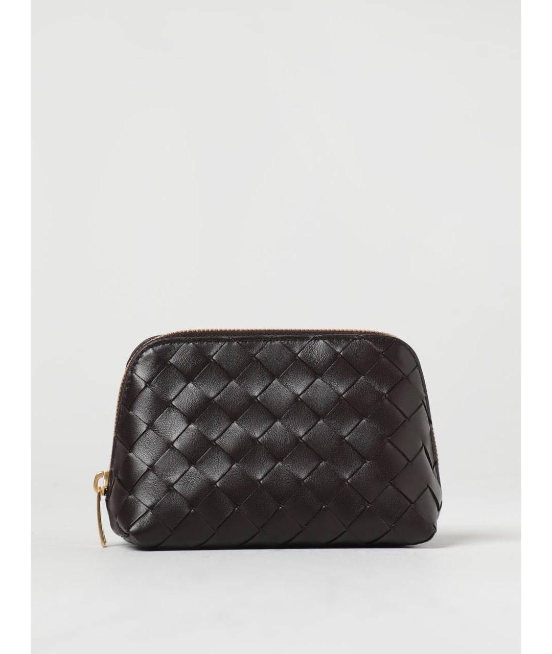BOTTEGA VENETA Коричневая кожаная косметичка, фото 7