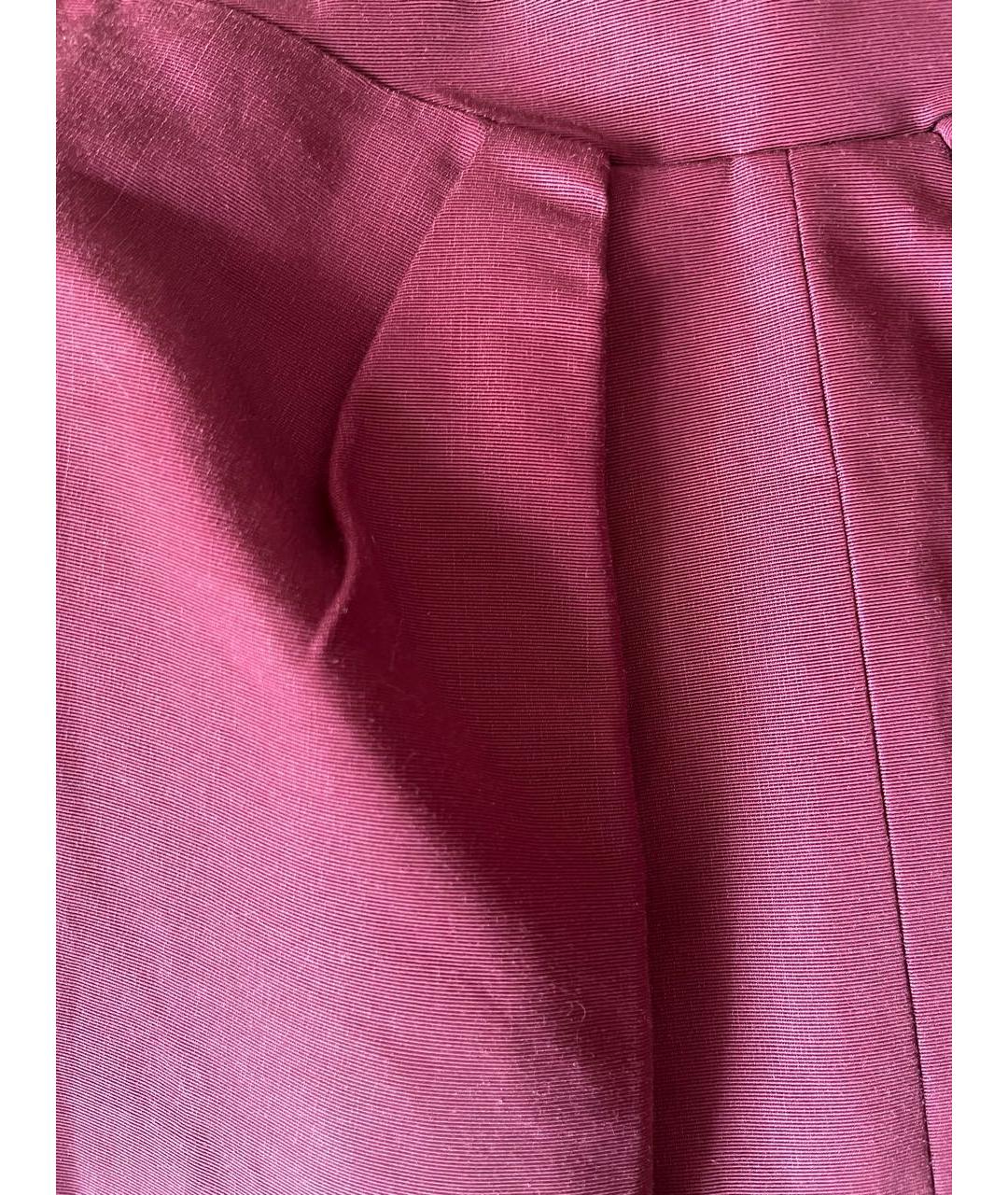 ALEXANDER MCQUEEN Бордовая вискозная юбка мини, фото 4