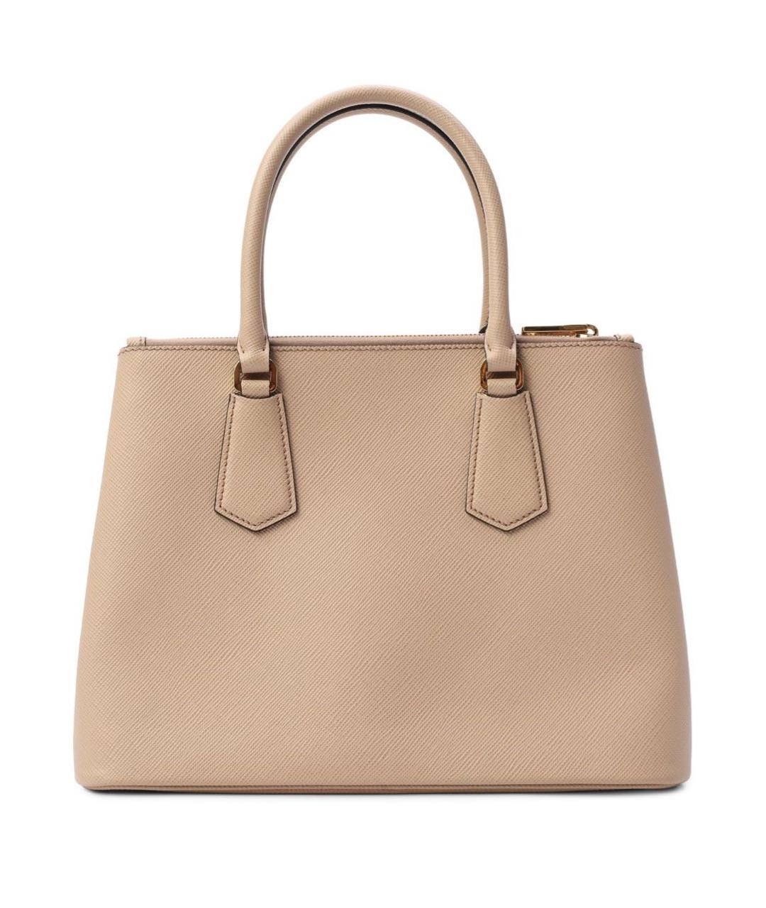 PRADA Бежевая кожаная сумка с короткими ручками, фото 2