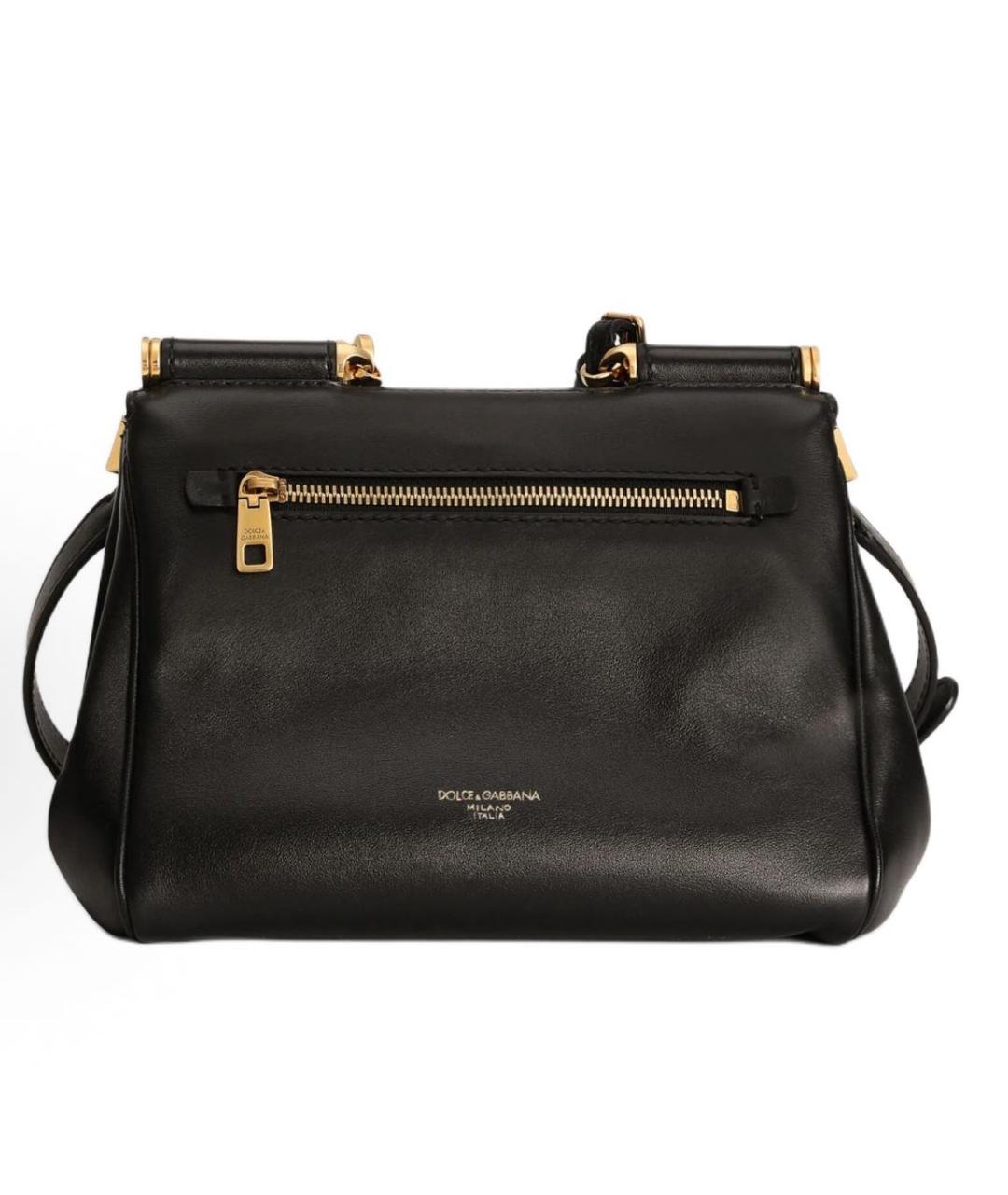 DOLCE&GABBANA Черная кожаная сумка через плечо, фото 5
