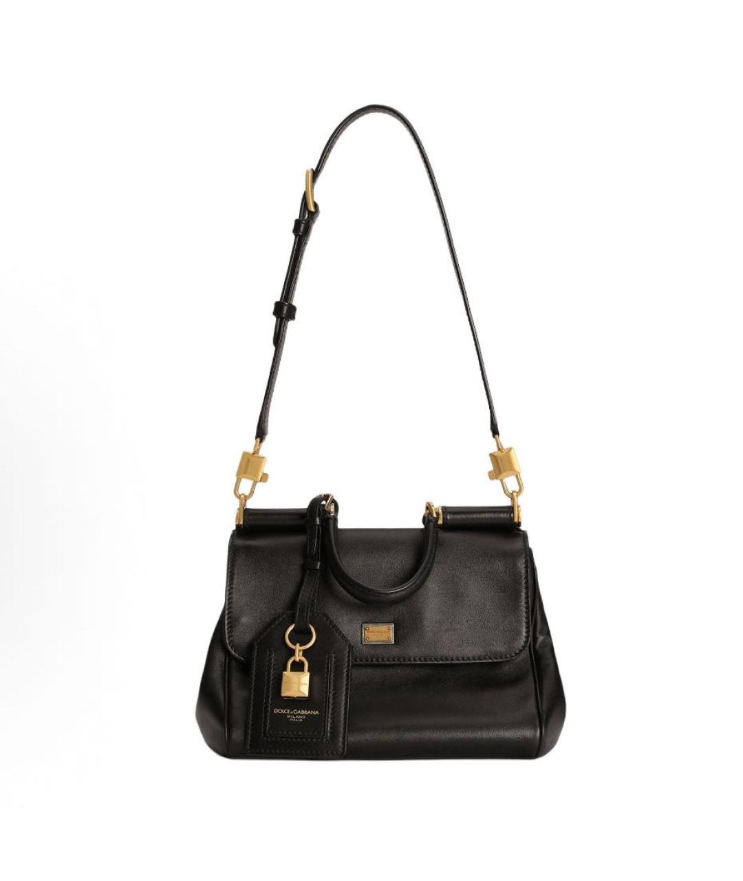 DOLCE&GABBANA Черная кожаная сумка через плечо, фото 3