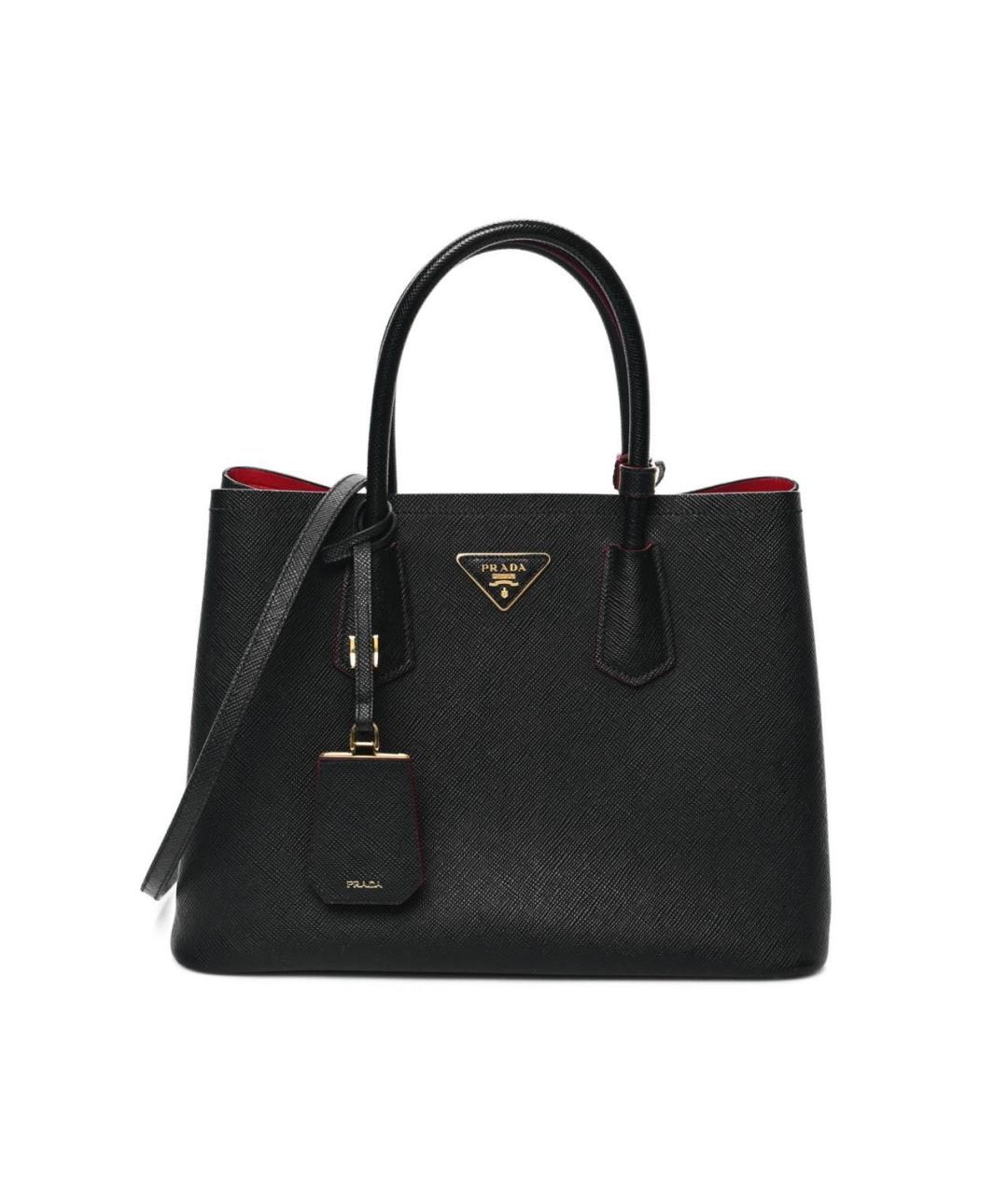 PRADA Черная кожаная сумка с короткими ручками, фото 1