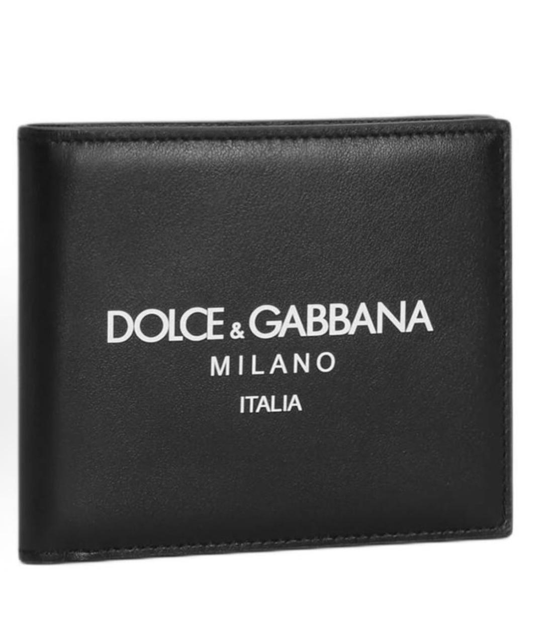 DOLCE&GABBANA Черный кожаный кошелек, фото 2