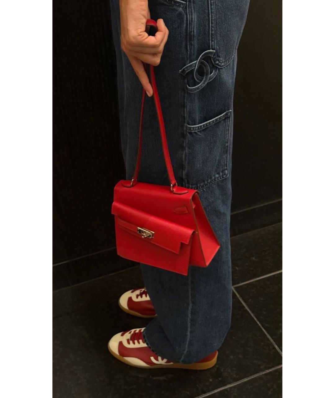 CHANEL Красные кожаные кеды, фото 4