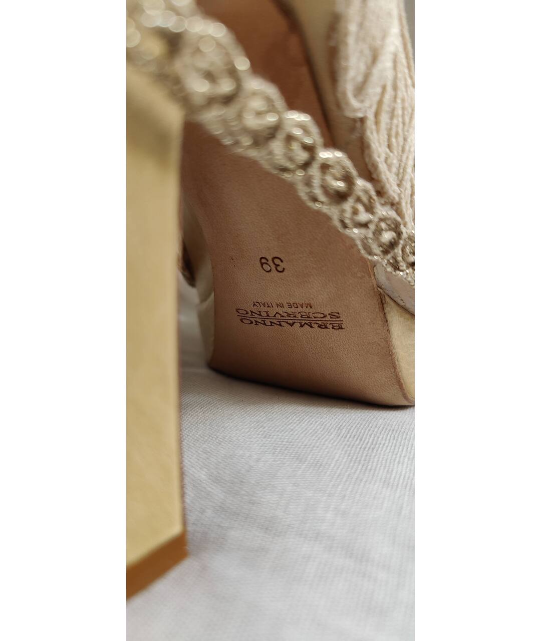 ERMANNO SCERVINO Бежевые кожаные туфли, фото 5