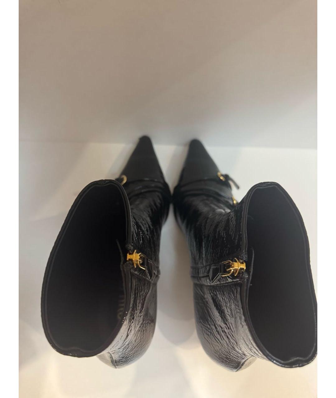 MIU MIU Черные ботильоны из лакированной кожи, фото 3