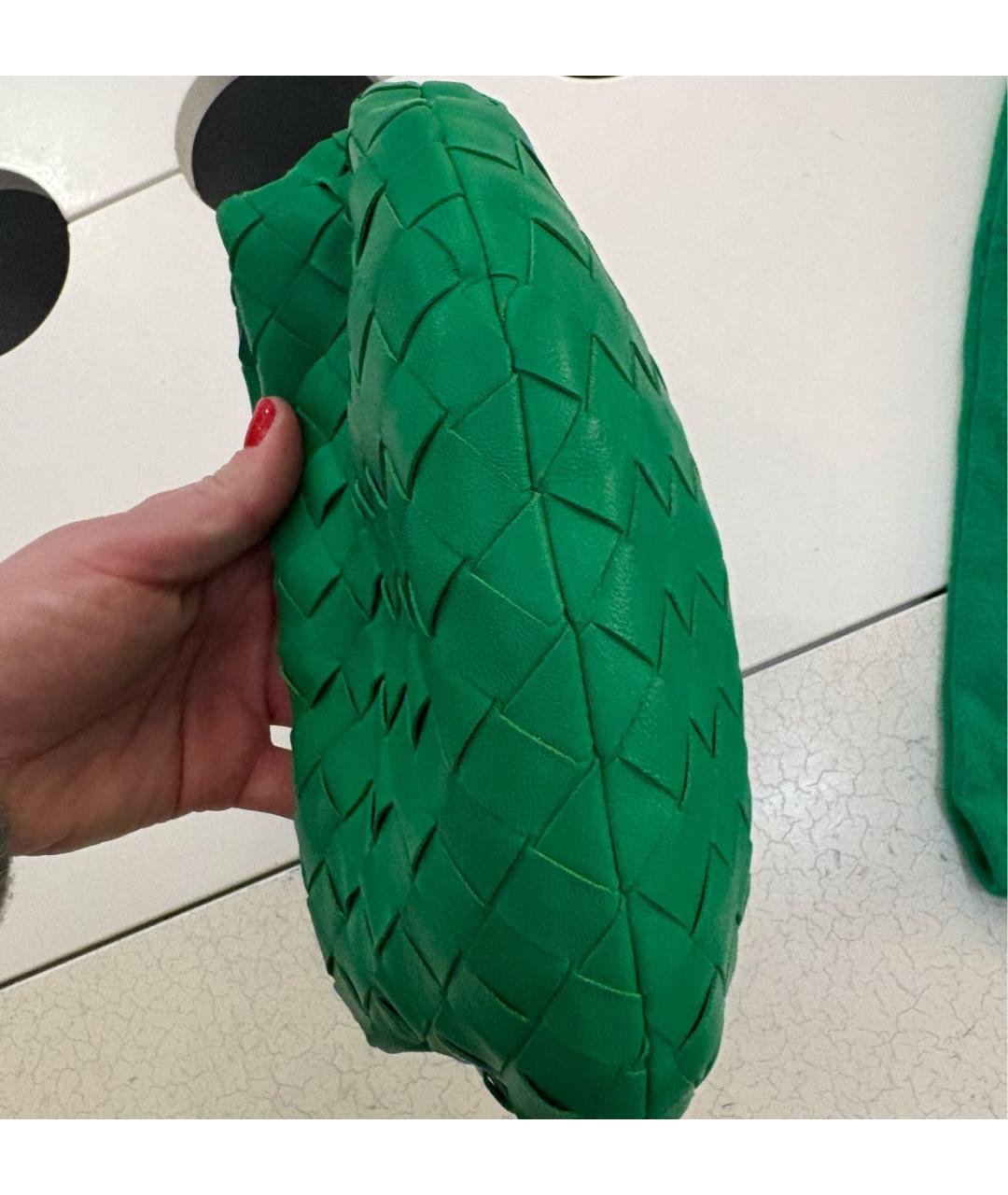 BOTTEGA VENETA Зеленая кожаная сумка с короткими ручками, фото 5