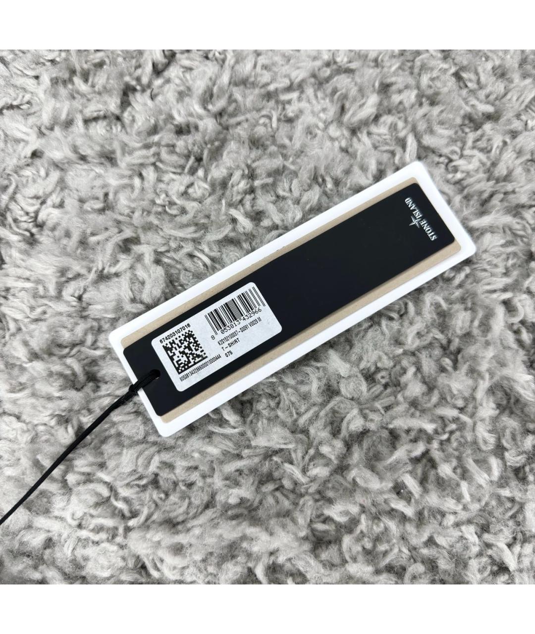 STONE ISLAND Черная хлопковая футболка, фото 5