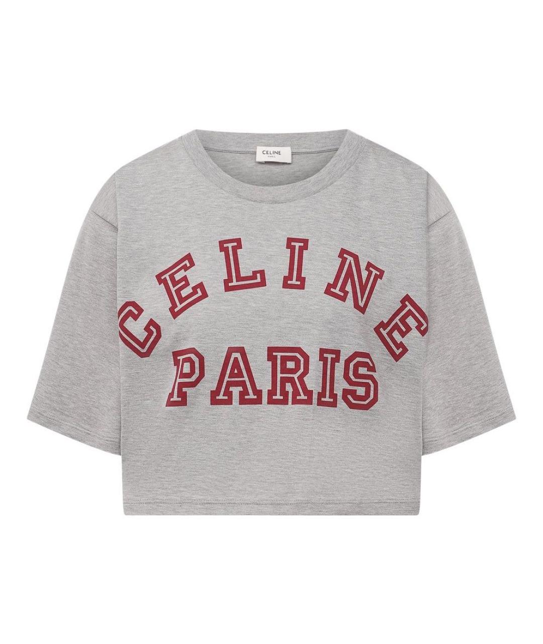 CELINE Серая хлопковая футболка, фото 1