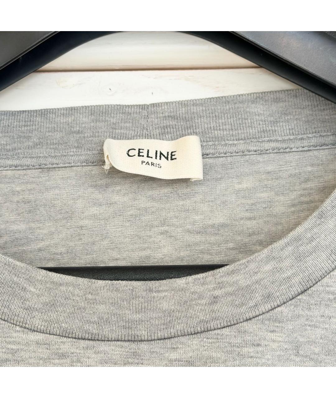 CELINE Серая хлопковая футболка, фото 5