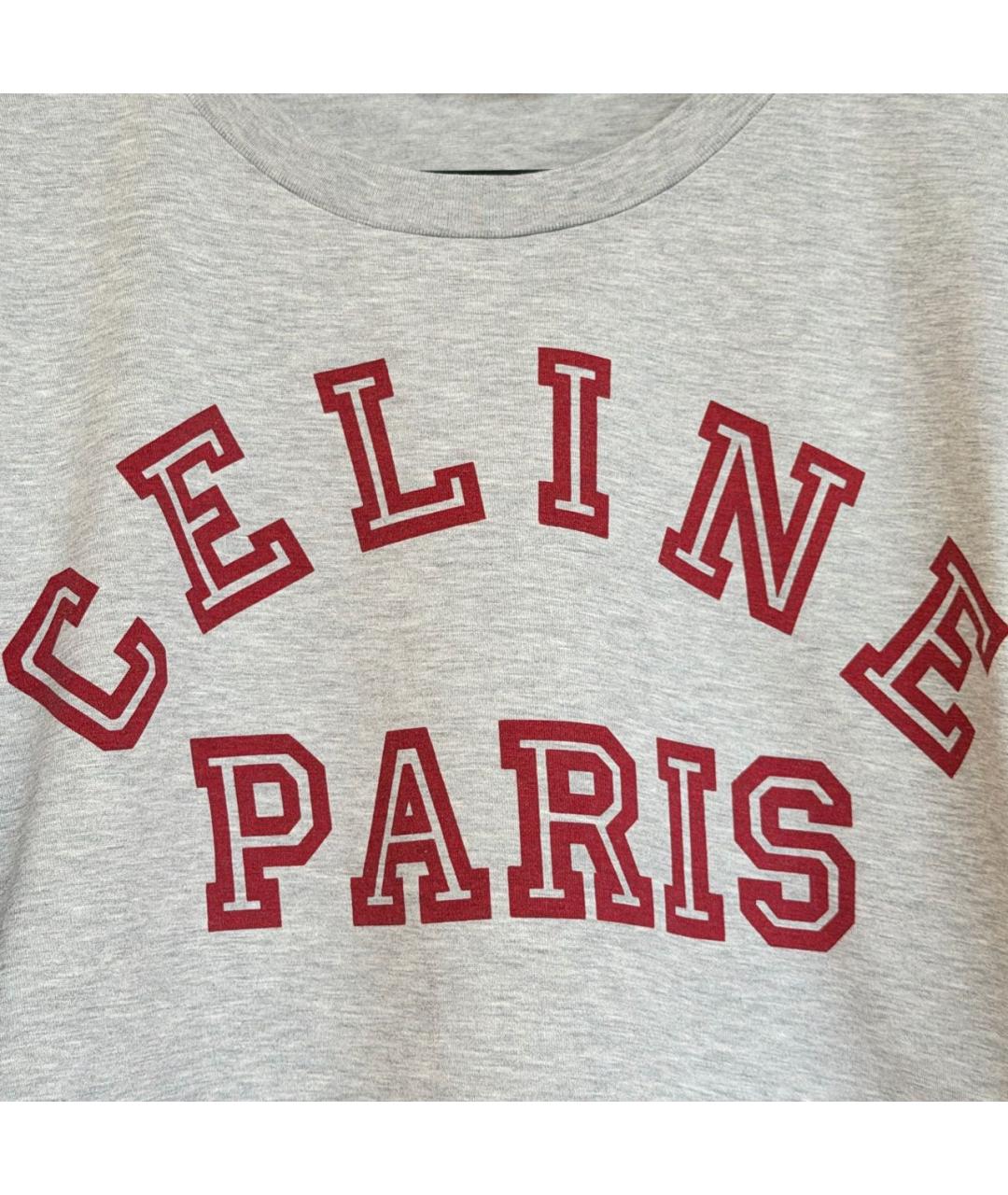 CELINE Серая хлопковая футболка, фото 6