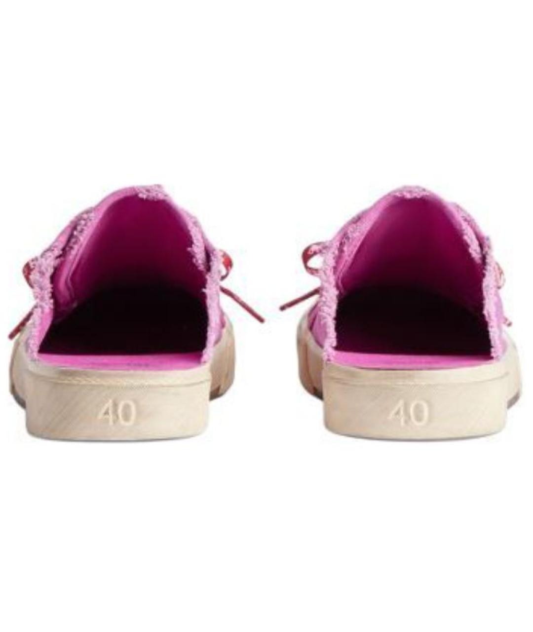 BALENCIAGA Розовые текстильные мюли, фото 5