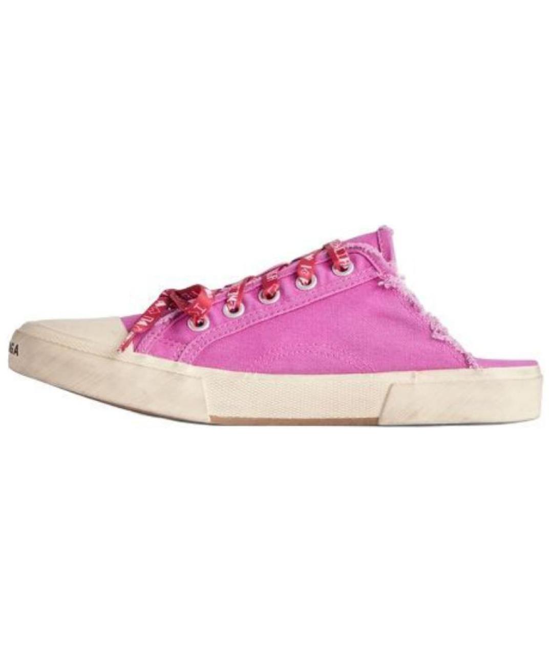 BALENCIAGA Розовые текстильные мюли, фото 2