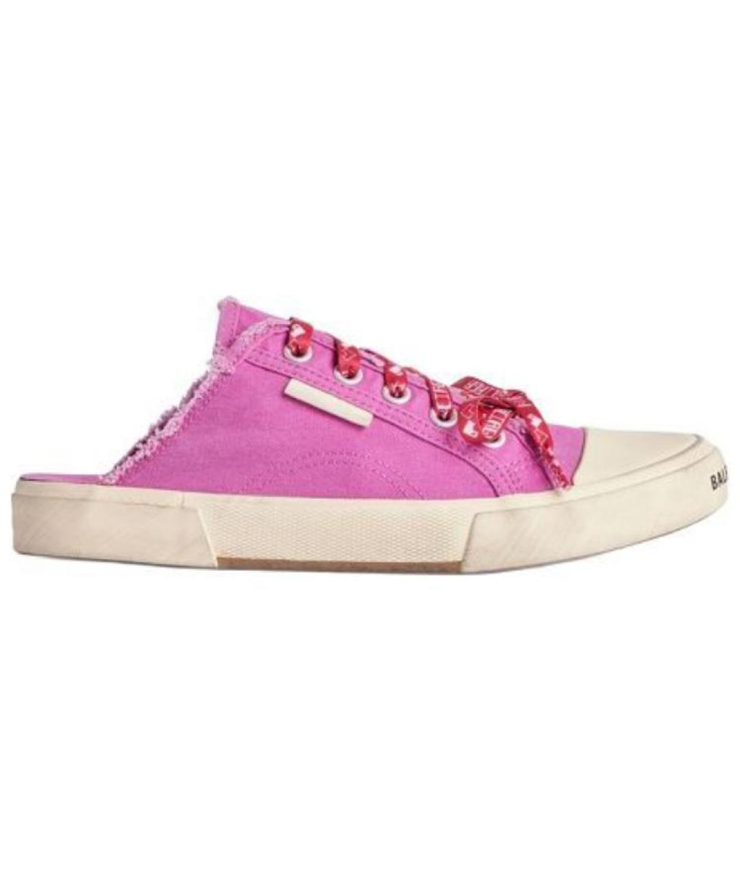 BALENCIAGA Розовые текстильные мюли, фото 1