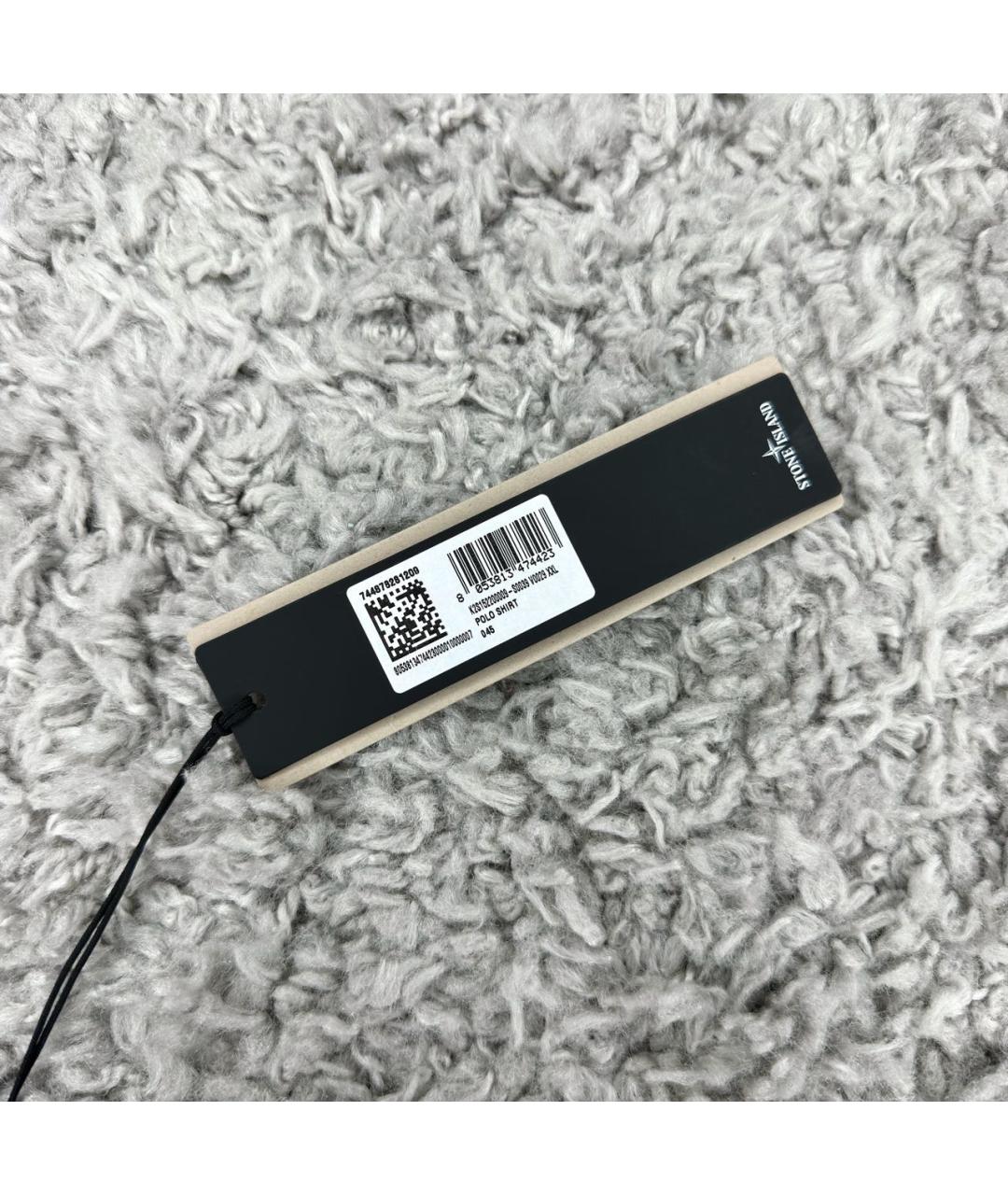 STONE ISLAND Черное хлопковое поло с коротким рукавом, фото 4