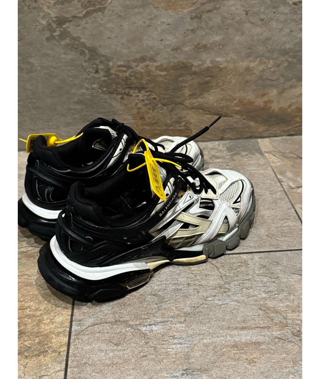 BALENCIAGA Белые низкие кроссовки / кеды из искусственной кожи, фото 3