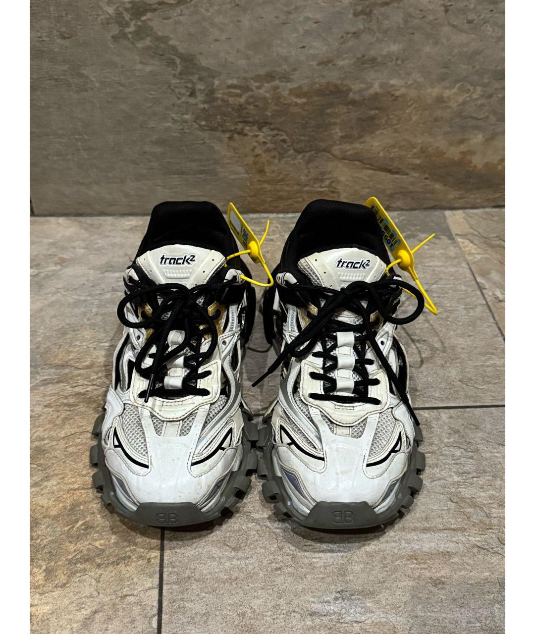 BALENCIAGA Белые низкие кроссовки / кеды из искусственной кожи, фото 2