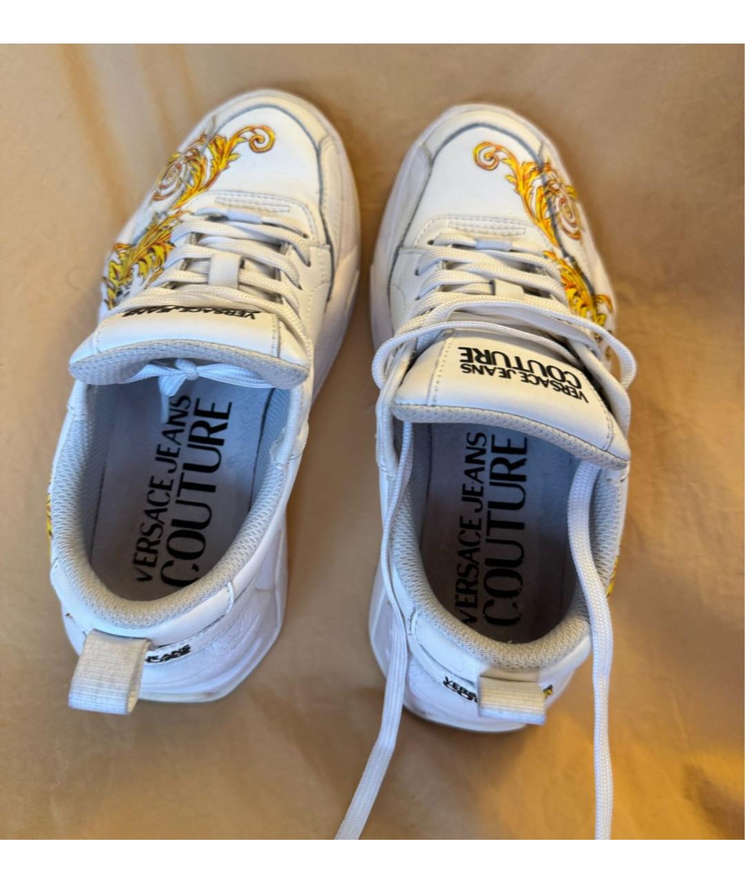 VERSACE JEANS COUTURE Белые кожаные кеды, фото 3