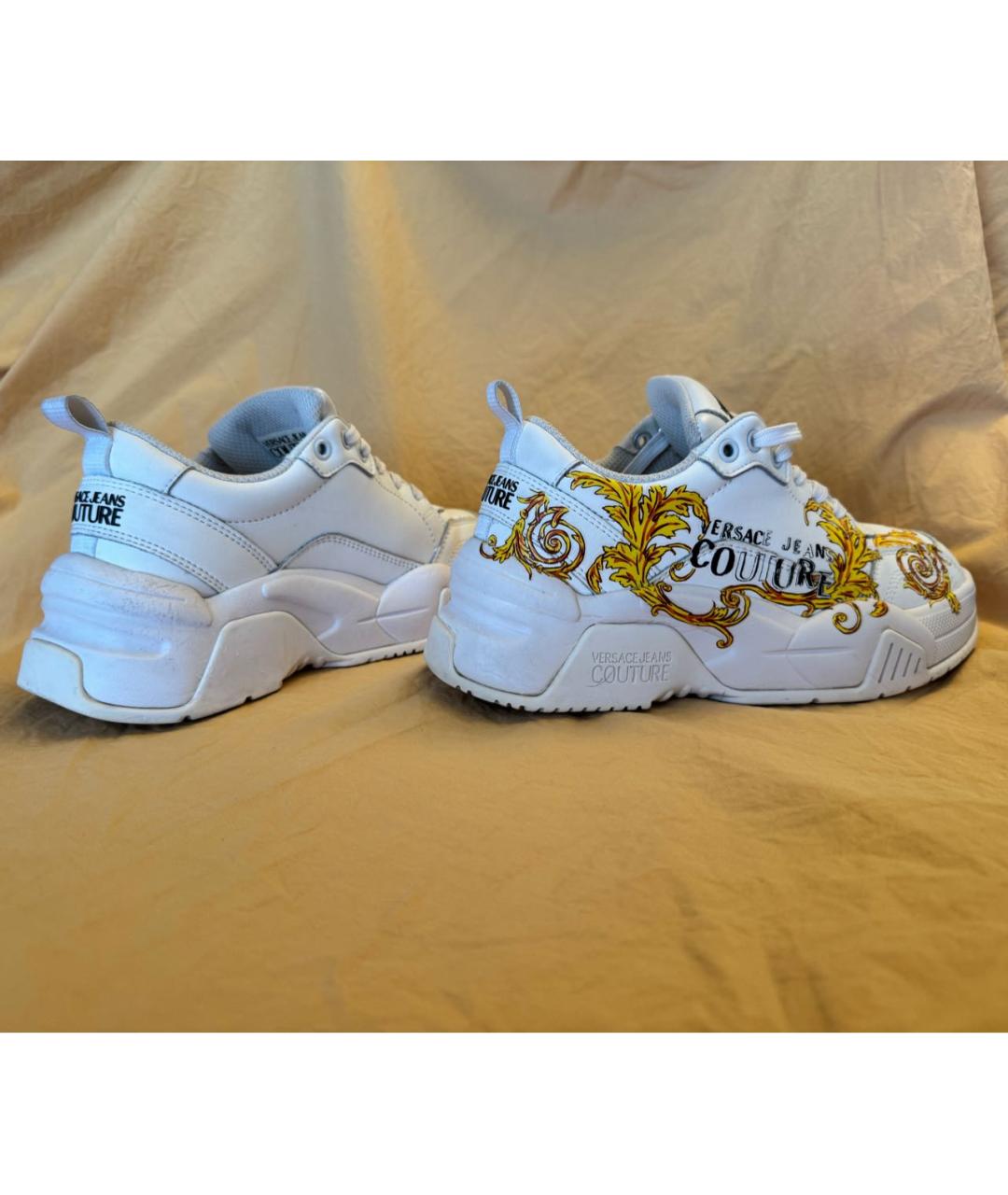 VERSACE JEANS COUTURE Белые кожаные кеды, фото 5