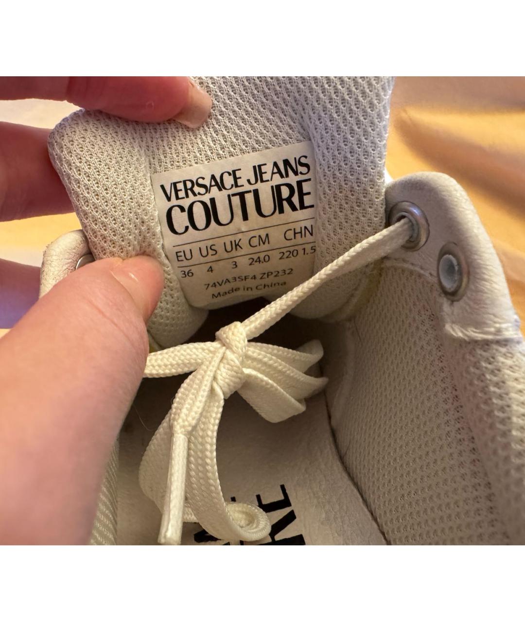 VERSACE JEANS COUTURE Белые кожаные кеды, фото 6