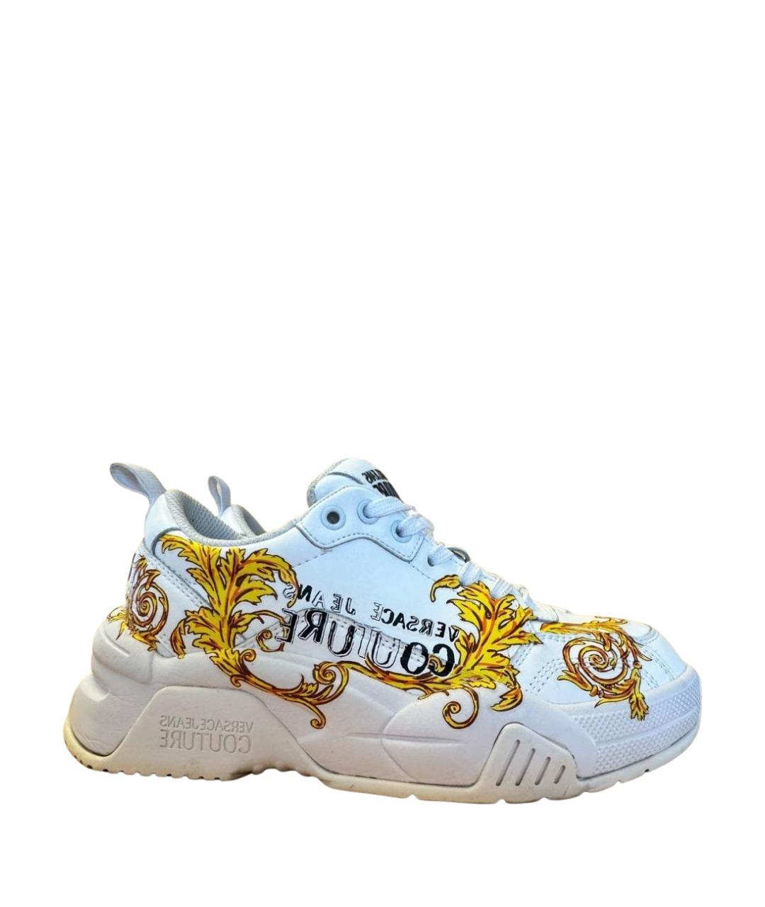 VERSACE JEANS COUTURE Белые кожаные кеды, фото 1