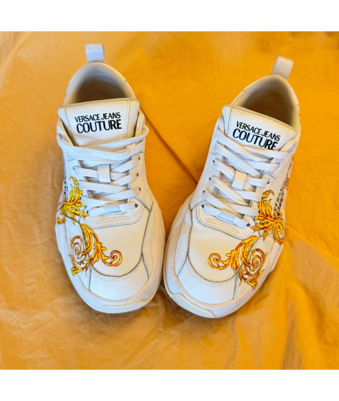 VERSACE JEANS COUTURE Белые кожаные кеды, фото 2