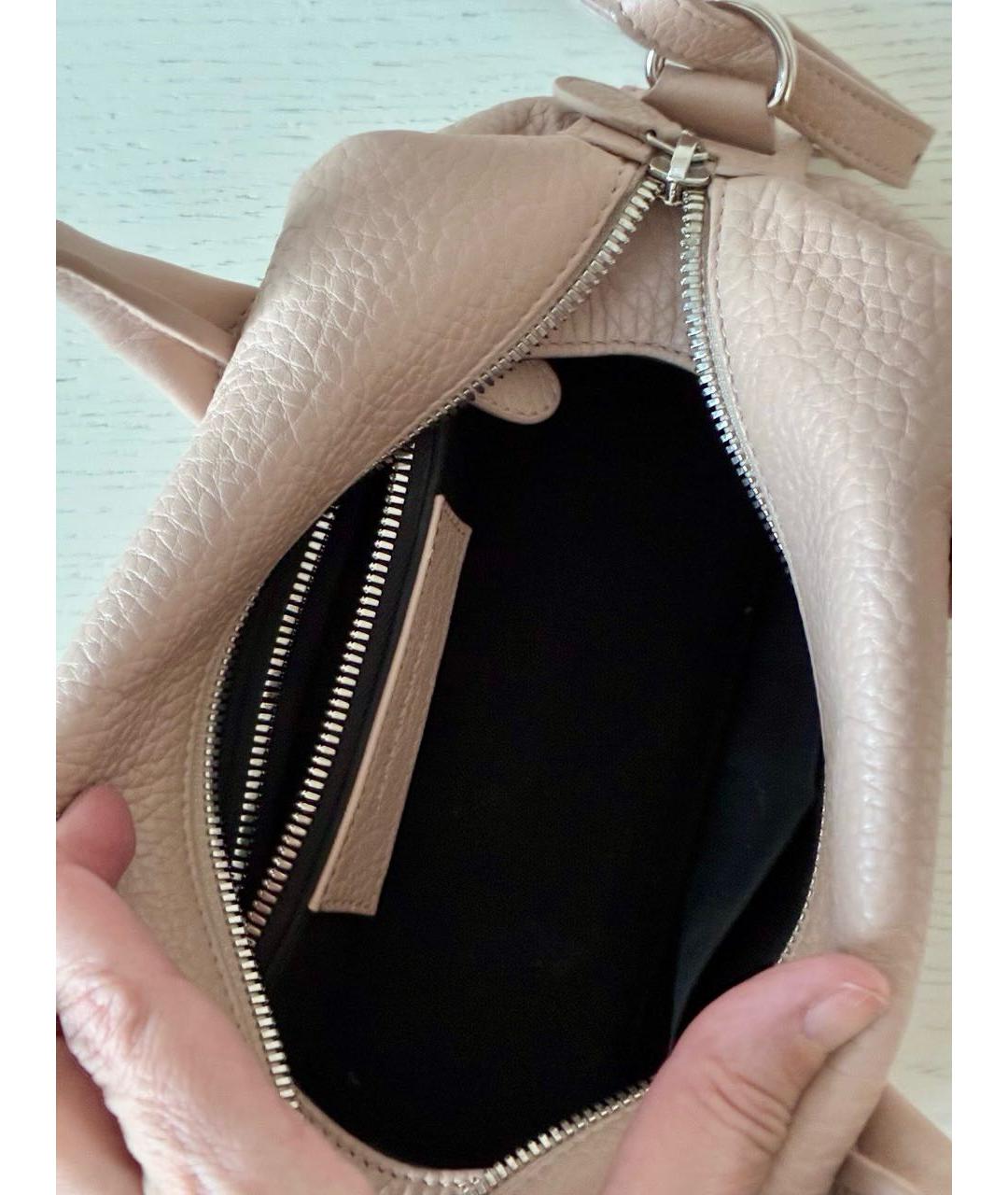 BALENCIAGA Бежевая кожаная сумка через плечо, фото 5