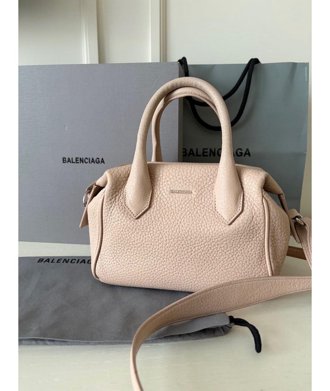 BALENCIAGA Бежевая кожаная сумка через плечо, фото 7