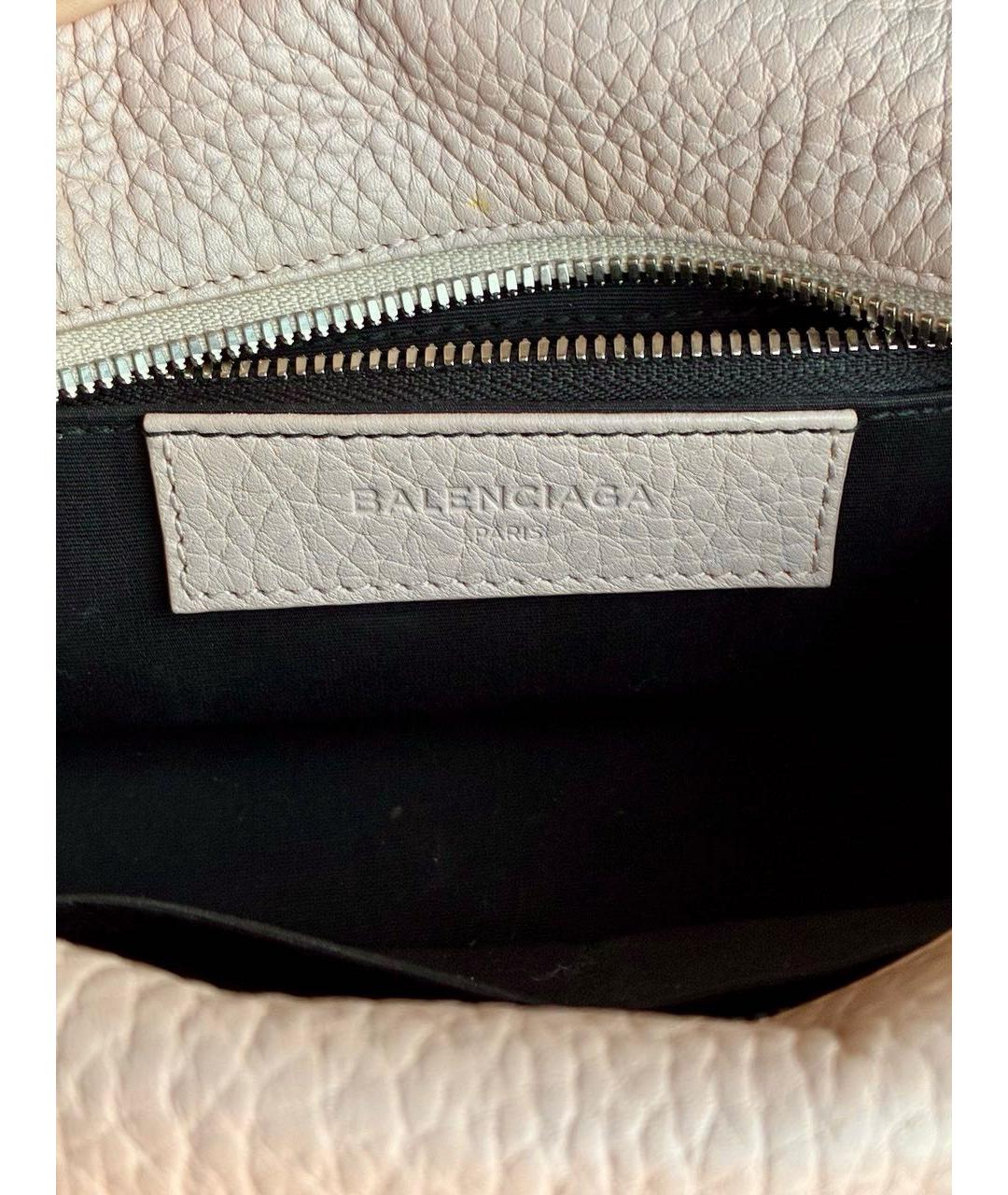 BALENCIAGA Бежевая кожаная сумка через плечо, фото 6