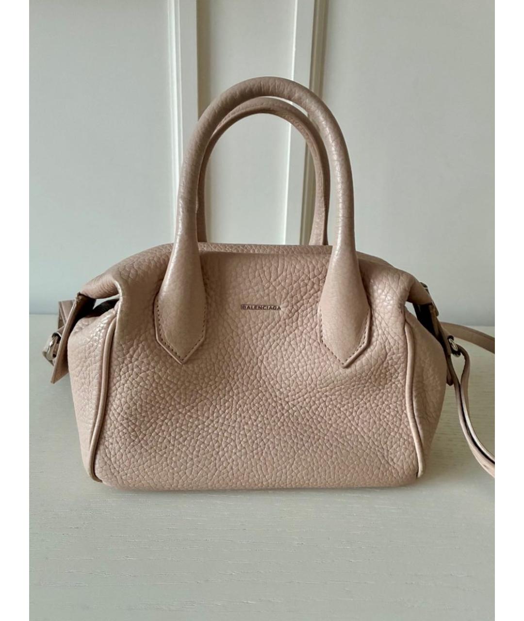 BALENCIAGA Бежевая кожаная сумка через плечо, фото 8